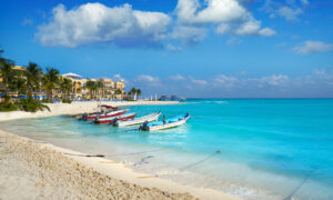 Playa del Carmen beach in Riviera Maya Playa del Carmen beach in Riviera Maya Caribbean at Mayan Mexico